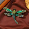 Pins Broches Morkopela Vintage Dragonfly Broche Luxe Crystal Insect Pin Broches Voor Vrouwen Party Banket Pins Clothese Accessoires HKD230807