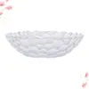 Bowls Honeycomb Design Fruit Plate Crystal Appearance Snack Nut Dish Plastic Candy Holder Table Ornaments (Transparent)