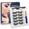 Fałszywe rzęsy le 5pairs 5 Magnetyczne rzęsy Eyeliner Fałsz rzęs rzęsy Naturel Nuth Browy Wodoodporne płyn z pincewami Faux Cils Magnetique 230807