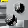 Kök Timers Baseus Magnetic Kitchen Timer Digital Timer Manual Countdown Alarm Clock Mechanical Cooking Timer Cooking Shower Study Stopwatch 230804