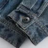 Mens Jackets Denim Jacket Star Patchwork Oversized Loose Blue Jeans Coat Streetwear Hip Hop Cowboy Outerwear Top Man