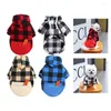 Dog Apparel Checked Pullover Hoodie For Medium Dogs To Large Outdoor Use Sweater Windproof Thick Vest K92A