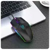 Mouse USB para jogos com fio 1600 DPI 6 botões Mause silencioso Retroiluminado para jogadores profissionais Mouse ergonômico para computador para PC Laptop X0807