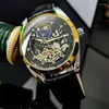 Wristwatches AOKULASIC Men Wristwatch Automatic Mechanical Military Sport Original Male Clock Top Skeleton Hollow Watch Gift