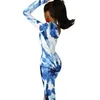 Robes décontractées bleu tourbillon cravate teinture longue robe femmes imprimé abstrait fête Maxi printemps jolie moulante haute fente imprimé Vestido