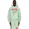 Mens Hoodies Spider 555 까마귀 트랙 슈트 SP5DER MINT GREEN BELINNI SPORTWEAR PORTS 후드 캐주얼 정장