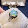 Кластерные кольца Meibapj Natural Opal Gemstone Fashion Flow