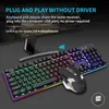 KM99Gaming Mechanische Tastatur Feel Rainbow LED-Hintergrundbeleuchtung USB-Tastatur und Maus-Set Ergonomisch für PC Laptop Computer Gamer HKD230808