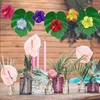 装飾的な花現実的なテクスチャー付き偽物植物活気に満ちた緑の人工葉ホームパーティーの装飾のための植物小道具ハワイアン