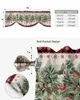 Cortina Navidad Eucalipto Bayas Robin Ventana Sala de estar Gabinete de cocina Tie-up Valance Rod Pocket