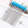 Recharges 10 pcslot Recharge de stylo en métal pour Crystal Diamond Stylo à bille étudiant stylo tige cartouche noyau noir bleu couleur 7cm longueur 230807