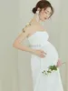 Maternity Dresses Women Photography Props Maternity White Elegant Pregant Tube Top Dress Pregnancy Dresses Studio Photoshoot Photo Clothes HKD230808