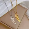 Pendant Necklaces 12pcs/lot Stainless Steel Gold Silver Color Wing Chain Necklace For Women Party Fashion Jewelry Gift Wholesale