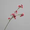 Dekorativa blommor Multi huvudbönblommor tunn stam silk aritificiell hem diy tillbehör bröllop falska växter bordsdekoration
