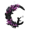 Andra evenemangsfestleveranser Moon Wreath Portable Halloween Wreath Moon Decoration Återanvändbar ytterdörrkransdekor Party Decor för jul Easter 230808