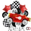 Black White Racing Car Theme Inflatable Number Balloons Vehicle Baby Shower Kids Boys Birthday Party Decoration Supplies HKD230808