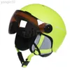 Skihelmen Skihelm met bril Winter Snowboard Skiën Buitensporten Warme helm Heren Dames Beschermende kleding Hoofdbescherming HKD230808