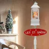 Santa Claus Christmas Tree Snowman Street Lamp Decor Ornaments Snowing Lights Electric Music Street Emitting Xmas Outdoor L230620