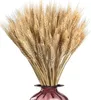 Decorative Flowers 45cm 100 Pcs Dried Wheat Sheaves Bundle Golden Natural Bouquet Bunch Artificial Fall Arrangement DIY Design Home T