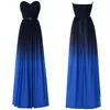 Fashion Gradient Ombre Prom Dresses Sweetheart Black Blue Chiffon New Women Evening Formal Gown 2020 Long Party Dress Red Carpet226b