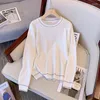 Maglioni da donna Pullover lavorato a maglia da donna Top manica lunga O-Collo femminile Maglione autunno inverno solido allentato