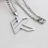 Chains 1pc Big K Stainless Steel Pendant Letter Charms 55cm NC Chain Custom Necklaces Men Geek Fashion Punk Sweater Necklace Jewelry