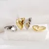 Boucles d'oreilles créoles Minar romantique 14K véritable or argent plaqué laiton métallique évider coeur d'amour brisé pour les femmes déclaration bijoux