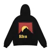 Designer New High quality Mens Hoodies Rhude pullover sweatshirts loose long sleeve hooded Hoodie Autumn Winter Hip Hop Sweatshirt Asia Size S-XXL