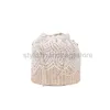 DrawString Fashion Lace Woven Bag 2023 Ny vatten hinkväska tjej teng vävd strandpåse examen konstgjord hand bär crossbody väska tjejstylishhandbagsstore