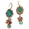 Boucles d'Oreilles Pendantes KKGEM 12x17mm Naturel Vert Amazonite Multi Couleur Cristal Goutte Crochet