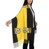 Foulards hiver écharpe femmes mince chaud châle Wrap Bandera De Yauco porto Rico gland dame couverture Echarpe Bufanda Hijab