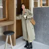 Femmes Trench Coats 2023 Printemps Style Coréen Casual Lâche Ceinture Long Manteau Survêtement Femmes Vintage Élégant De Base Coupe-Vent Veste 8808