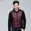 2023 Man Lightly Down Vest Uomo Short Stand-up Colletto in piedi Down Warm Shoulder Giacca a righe portatile S-3XL L230520