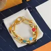 Luxe Gekleurde Stippen Sieraden Sets Gouden Klaver Designer Oorbellen Bamboe Joint Kettingen Dikke Ketting Armband Gift