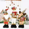 2023 Vrolijk Kerstfeest Retro Sneeuwvlok Plaid Rekbare Pop Kerstman Elanden Sneeuwpop Kerst Decor Voor Thuis Xmas Ornamenten Gift L230620