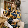 Women's Blouses Summer Beach Style Retro Loose Fitting Design Trendy Brand Vrouwelijk Niche Chic Floral Short Sheeved Shirt Top