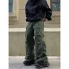 Men s Pants Street White Multi pocket Overalls Harajuku Style Loose Casual Trousers Straight Mopping Autumn 230808