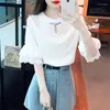 Women's Blouses Summer Chinese Tang Blusa Retro Ethnic Style Blouse Sweet Chiffon Shirt