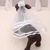 犬アパレルペットブライダルベール装飾