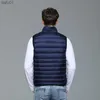 2023 Man Lightly Down Vest Uomo Short Stand-up Colletto in piedi Down Warm Shoulder Giacca a righe portatile S-3XL L230520