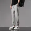 Pantaloni da uomo Primavera ed estate Seta ghiacciata Sottile Sport Pantaloni casual a 9 punti per giovani Tendenza moda allentata Elastico Asciugatura rapida