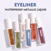 Farbiger metallischer Eyeliner, flüssige Eyeliner-Creme, wasserfest, schnell trocknend, 12 Farben, buntes Augen-Make-up