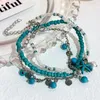 Bracelets de cheville 2023 Summer Handmade Turquoise Starfish Pour Femme Holiday Beach Style