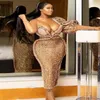 2021 Plus Size Arabisch Aso Ebi Gold Sexy Stilvolle Ballkleider Pailletten Mantel Knöchellang Abend Formale Party Zweiter Empfang Go262H