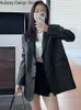 Kvinnor läder faux koreansk svart jacka kvinnor streetwear lösa formella blazers kvinnliga modetrend chic punk 2023 ny hkd230808