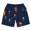 Shorts Masculino Roupa de Banho Masculino Sistema Solar Órbitas e Planetas Fato de Banho Masculino Calções de Praia