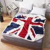 ブランケットCloocl US US UK Flag Sherpa Blanket Double Leaer 3Dプリントフリースぬいぐるみソファエアコンキルトドロップ230808