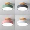 Plafoniere Lampada nordica Led Creativo Moderno Minimalista Corridoio Casa Camera da letto Soggiorno Corridoio in legno massello Lampada da soffitto per bambini