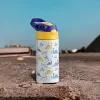 Оптовые сублимации Blancs Kids Tumbler вода бутылка Sippy Cups 12 унций белая бутылка с водой со соломой и портативной крышкой ll