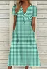 Casual Dresses Elegant Polka Dot Sleeveless Pockets Dress for Women 2023 Summer V-Neck randig Loose Office Lady Button Chic Midi